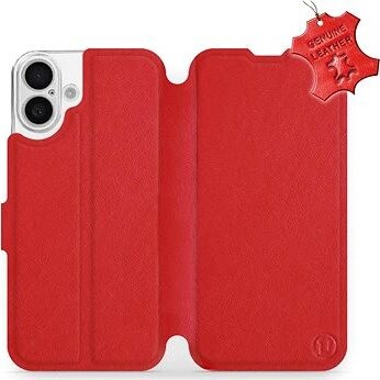 Mobiwear Flip knižkové, kožené pre Apple iPhone 16 Plus – Červené – L_RDS