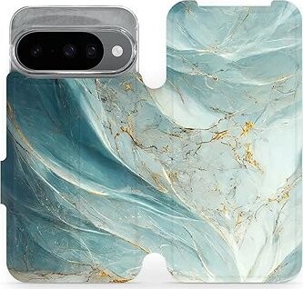 Mobiwear flip knižkové pre Google Pixel 10 – Zelenkavý mramor