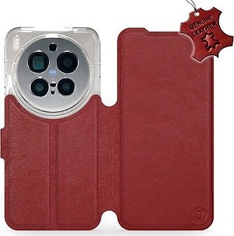 Mobiwear Kožené Flip puzdro pre Vivo X300 Pro červené