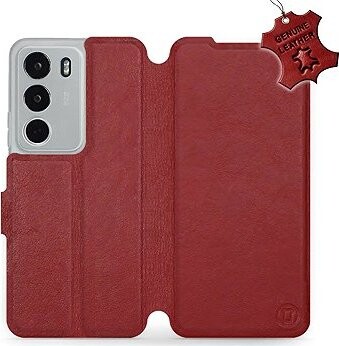 Mobiwear Kožené flip knižkové pre Realme C71 – Tmavo červené