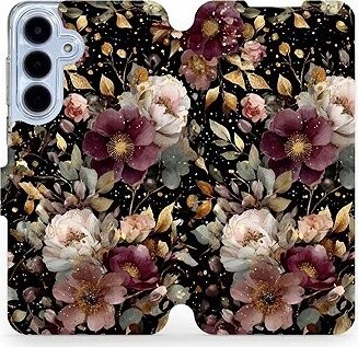 Mobiwear Flip puzdro pre Samsung Galaxy S25 FE zlatisté kvietky