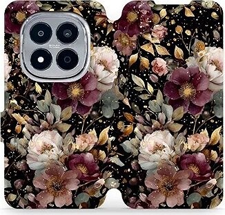 Mobiwear Flip puzdro pre Xiaomi Redmi Note 15 Pro+ 5G zlatisté kvietky