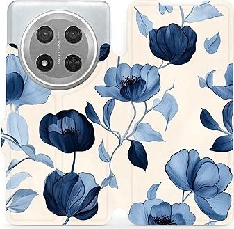 Mobiwear Flip knižkové pre Honor Magic7 Lite 5G – Modré kvety
