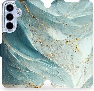 Mobiwear Flip puzdro pre Samsung Galaxy S25 FE zelenkavý mramor