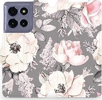 Mobiwear flip knižkové pre Motorola Moto G86 5G – Kvety