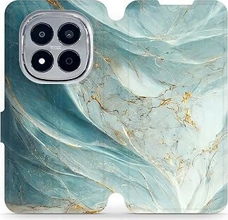 Mobiwear Flip puzdro pre Xiaomi Redmi Note 15 Pro 5G zelenkavý mramor