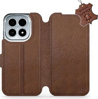 Mobiwear Kožené flip puzdro pre Xiaomi 17 hnedé