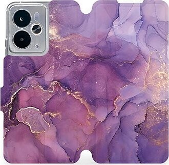 Mobiwear Flip knižkové pre Realme 14 5G – Fialový mramor