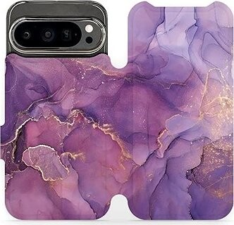 Mobiwear Flip knižkové pre Google Pixel 9 Pro – Fialový mramor