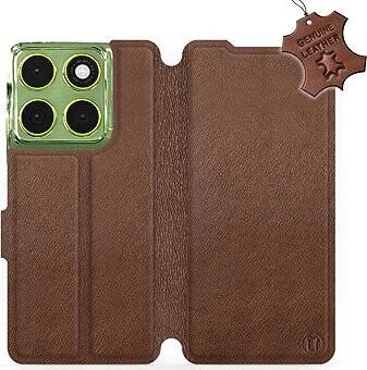 Mobiwear Kožené flip puzdro pre Motorola Moto G06 power hnedé