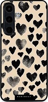 Mobiwear Glossy lesklé puzdro na Samsung Galaxy S25 FE čierne srdiečka
