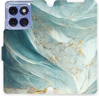 Mobiwear Flip knižkové pre Motorola Edge 60 Pro – Zelenkavý mramor