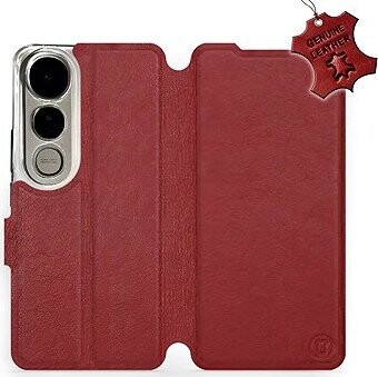 Mobiwear Kožené flip knižkové pre Vivo V50 Lite – Tmavo červené