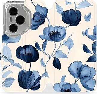 Mobiwear Flip knižkové pre Honor 400 Pro – Modré kvety