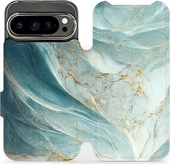 Mobiwear Flip knižkové pre Google Pixel 9 Pro – Zelenkavý mramor