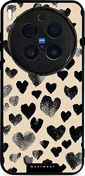 Mobiwear Glossy lesklé puzdro na Vivo X300 Pro čierne srdiečka
