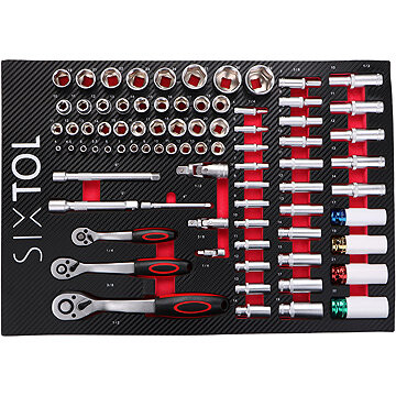 SIXTOL Modul s náradím do dielenského vozíka Mechanic Tool Tray 6, 80 ks