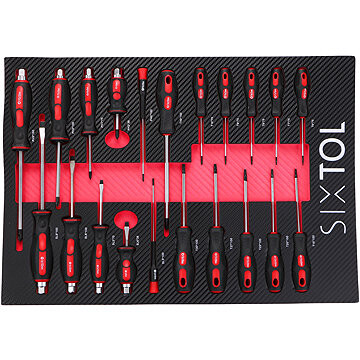 SIXTOL Modul s náradím do dielenského vozíka Mechanic Tool Tray 8, 21 ks