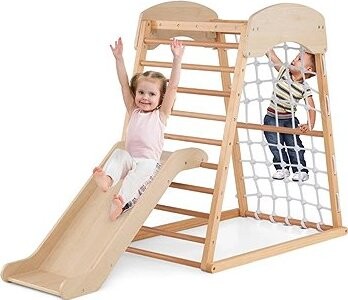 Costway Montessori interiérové hřiště se skluzavkou