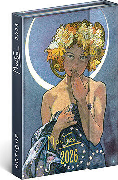 NOTIQUE týždenný magnetický Alfons Mucha 2026, 11 × 16 cm
