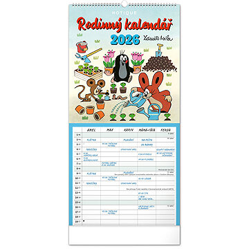 NOTIQUE rodinný plánovací Krtko 2026, 21 × 42 cm