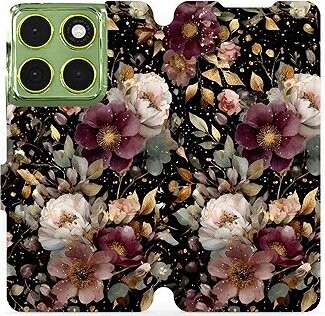 Mobiwear Flip puzdro pre Motorola Moto G06 power zlatisté kvietky