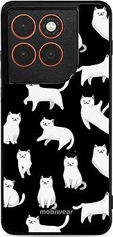 Mobiwear Glossy lesklé puzdro na Motorola Edge 70 biele mačičky