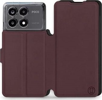 Mobiwear Soft Touch flip knižkové pre Xiaomi Poco X6 Pro 5G – Bordové & Čierne