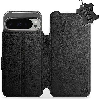 Mobiwear kožené flip knižkové pre Google Pixel 9 Pro XL – Čierne – L BLS