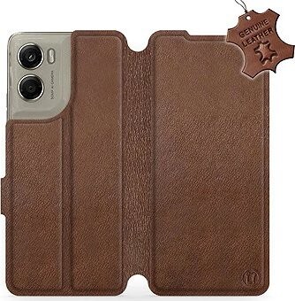 Mobiwear Kožené flip puzdro pre Motorola Edge 70 hnedé