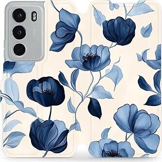 Mobiwear flip knižkové pre Realme C71 – Modré kvety