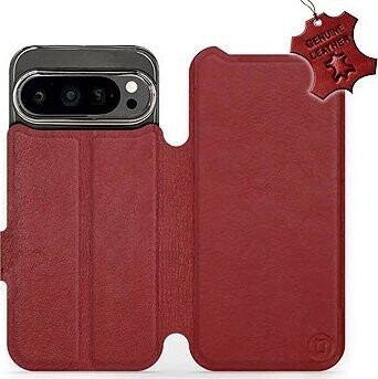 Mobiwear Flip kožené knižkové pre Google Pixel 9 Pro – Tmavo červené
