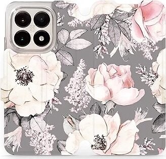 Mobiwear Flip puzdro pre Xiaomi 15T kvety na sivom