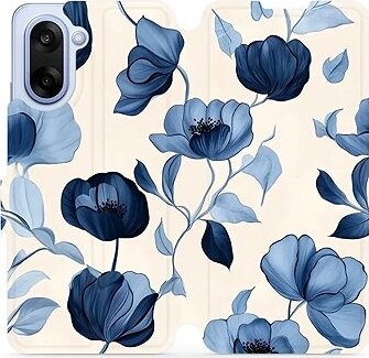 Mobiwear flip knižkové pre OnePlus Nord CE5 – Modré kvety