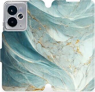 Mobiwear Flip knižkové pre Realme 14 5G – Zelenkavý mramor