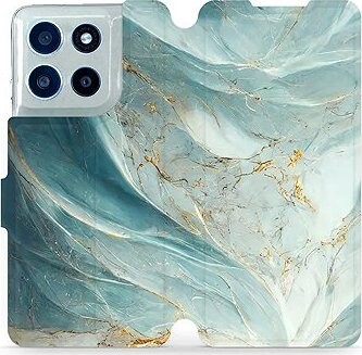 Mobiwear Flip puzdro pre Motorola Moto G56 5G zelenkavý mramor