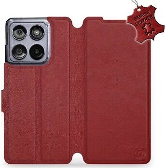 Mobiwear kožené flip knižkové pre Motorola Edge 60 Fusion – Tmavo červené