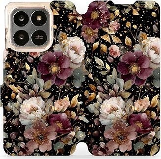 Mobiwear Flip puzdro pre Honor x7d zlatisté kvietky