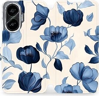 Mobiwear flip knižkové pre Xiaomi Poco F7 – Modré kvety