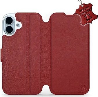 Mobiwear Kožené flip puzdro pre Apple iPhone 17 červené