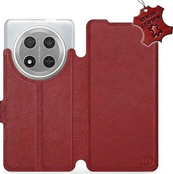 Mobiwear Flip kožené knižkové pre Honor Magic7 Lite 5G – Tmavo červené