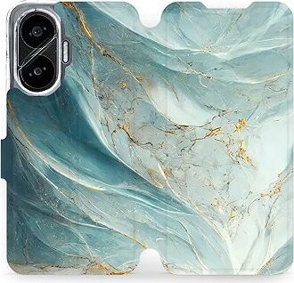 Mobiwear flip knižkové pre Xiaomi Poco F7 – Zelenkavý mramor