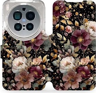 Mobiwear Flip puzdro pre Vivo X300 Pro zlatisté kvietky