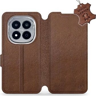 Mobiwear Kožené flip puzdro pre Xiaomi Redmi Note 15 Pro 5G hnedé