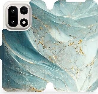 Mobiwear Flip puzdro pre OnePlus 15 zelenkavý mramor