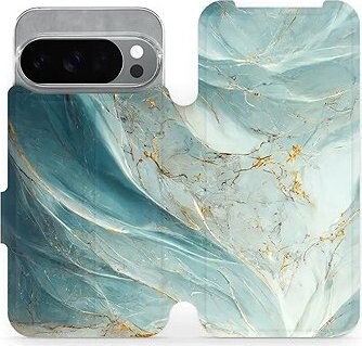 Mobiwear flip knižkové pre Google Pixel 10 Pro – Zelenkavý mramor