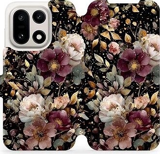 Mobiwear Flip puzdro pre OnePlus 15 zlatisté kvietky