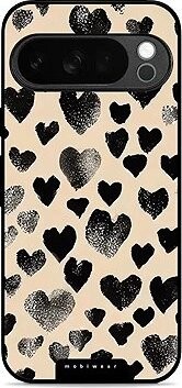 Mobiwear Glossy lesklé puzdro na Google Pixel 10 Pro čierne srdiečka