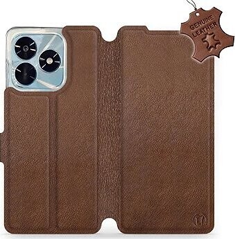 Mobiwear Kožené flip puzdro pre Honor X5c Plus hnedé