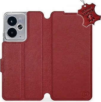 Mobiwear Flip kožené knižkové pre Realme 14 5G – Tmavo červené